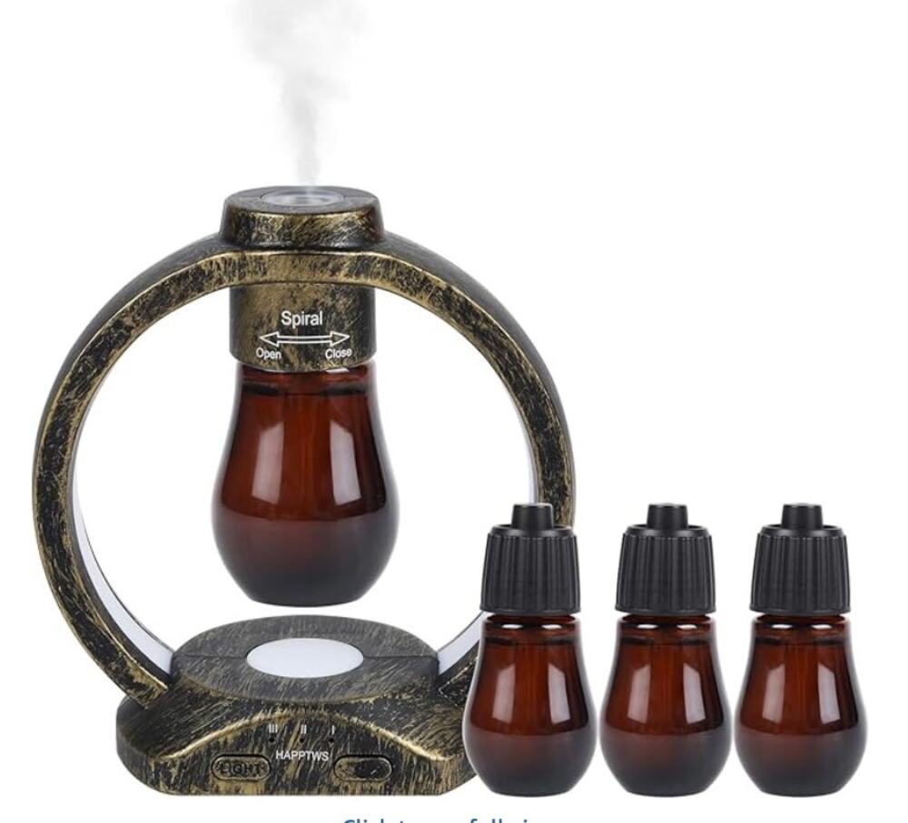 Essential Oil Diffuser Set w/ 3 Timer Settings, 7 Color LED, Battery /Cord Setup